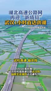湖北高速公路网再迎“新成员”，武汉1小时直达洪湖！