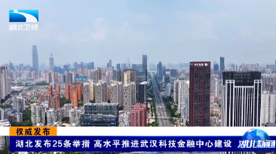 权威发布 | 湖北发布25条举措 高水平推进武汉科技金融中心建设