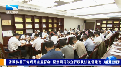 省政协召开专项民主监督会 聚焦规范涉企行政执法监督建言
