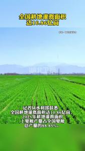 全国耕地灌溉面积达10.86亿亩