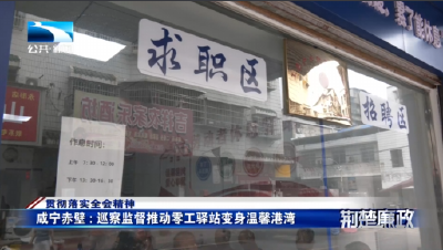 贯彻落实全会精神｜咸宁赤壁：巡察监督推动零工驿站变身温馨港湾