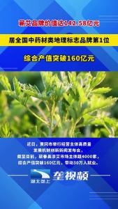 蕲艾品牌价值达142.58亿元  居全国中药材类地理标志品牌第1位