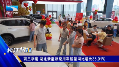 前三季度 湖北新能源乘用车销量同比增长35.01%