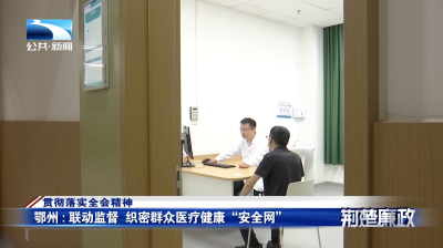 贯彻落实全会精神｜鄂州：联动监督 织密群众医疗健康“安全网”