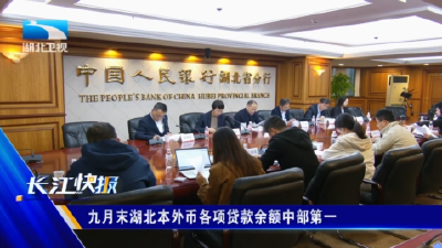 九月末湖北本外币各项贷款余额中部第一