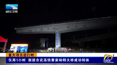 重大项目进行时 | 仅用1小时 新建合武高铁曹家坳特大桥成功转体  