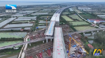 双柳长江大桥接线工程完成双向转体  新港高速明年建成通车