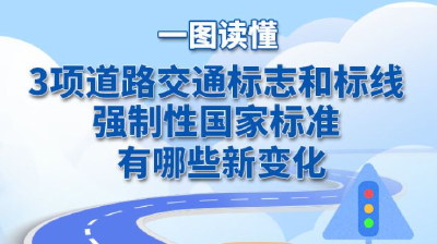 一图读懂丨3项道路交通标志和标线强制性国家标准将实施