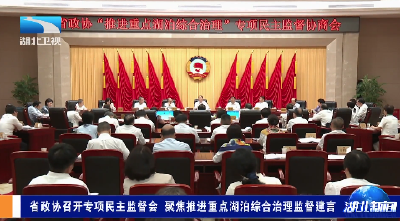 省政协召开专项民主监督会 聚焦推进重点湖泊综合治理监督建言