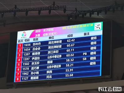 湖北第14金！苏玲丹夺得女子标枪决赛冠军