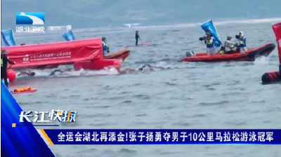 全运会湖北再添金！张子扬勇夺男子10公里马拉松游泳冠军