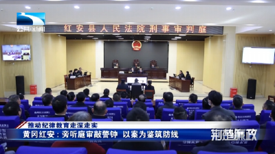 推动纪律教育走深走实 | 黄冈红安：旁听庭审敲警钟  以案为鉴筑防线