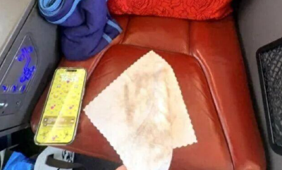 网友吐槽高铁商务座一擦全是黑印！12306回应：已登记清洁建议