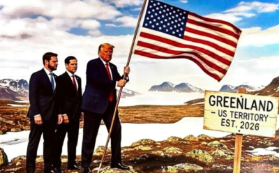 特朗普发布登上格陵兰岛图片