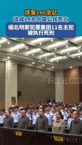 缅北明家犯罪集团11名主犯被执行死刑