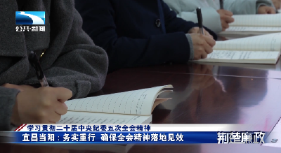 学习贯彻二十届中央纪委五次全会精神 | 宜昌当阳：务实重行  确保全会精神落地见效
