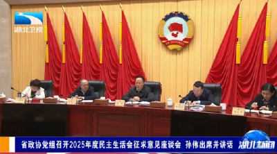 省政协党组召开2025年度民主生活会征求意见座谈会 孙伟出席并讲话