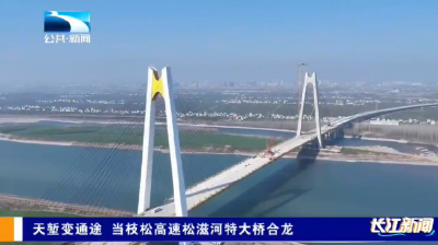 天堑变通途 当枝松高速松滋河特大桥合龙