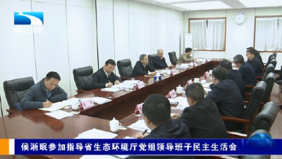 侯淅珉参加指导省生态环境厅党组领导班子民主生活会