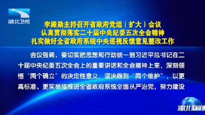 李殿勋主持召开省政府党组（扩大）会议研究做好全省政府系统中央巡视反馈意见整改工作