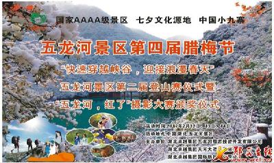 郧西五龙河景区腊梅节将于正月十六开幕 等您来参加