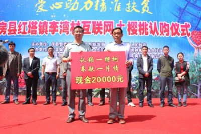 红塔镇李湾村举办爱心助力精准扶贫互联网樱桃认购活动