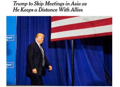 为了不被中国比下去 特朗普干脆宣布：逃会！