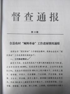 全县农村“厕所革命”工作进展情况通报