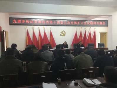 九道乡召开传达贯彻县委第十四届五次全体 （扩大）会议精神专题会