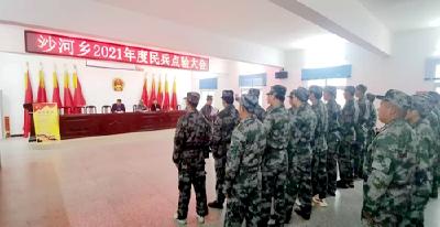 沙河乡民兵点验展风采