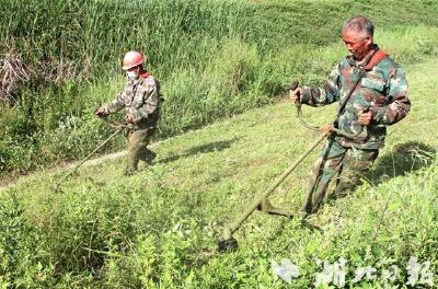 房县为马栏河护坡进行生态“美容”