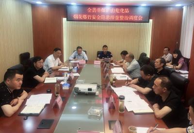 全县非煤矿山危化品烟花爆竹安全隐患排查整治调度会召开