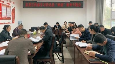 县委宣传部学习传达县“两会”精神