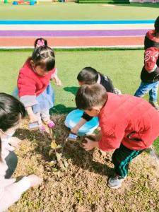 沙河乡中心幼儿园：开展“多一片绿色，从你我做起”植树节活动