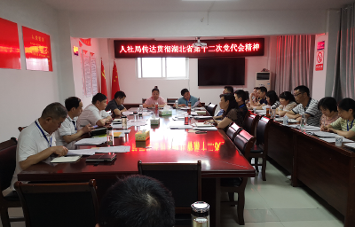 房县人社局：传达学习省第十二次党代会精神