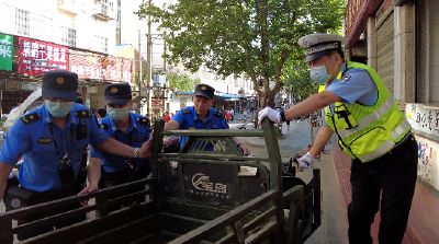 交警城管联合执法：整治不文明行为 扎实推进创文工作