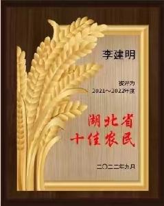 李建明荣获“湖北省十佳农民” 荣誉称号