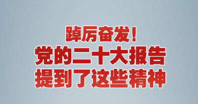 踔厉奋发！党的二十大报告提到了这些精神