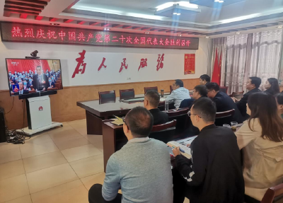 尹吉甫镇组织党员干部收看党的二十大开幕会