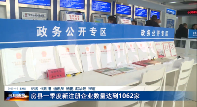 房县一季度新注册企业数量达到1062家