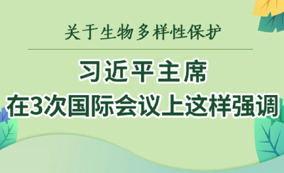 关于生物多样性保护，习近平主席在3次国际会议上这样强调