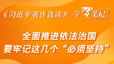 《习近平著作选读》学习笔记：全面推进依法治国要牢记这几个“必须坚持”