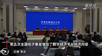 第五次全国经济普查首次增加数字经济调查结果
