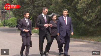 独家视频丨习近平主席同西班牙首相桑切斯一起散步