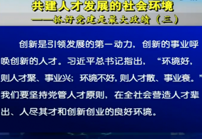 共建人才发展的社会环境 ——抓好党建是最大政绩③
