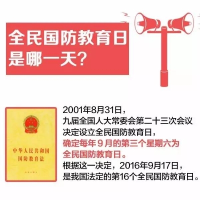 今天是全民国防教育日 教你分辨三种防空警报