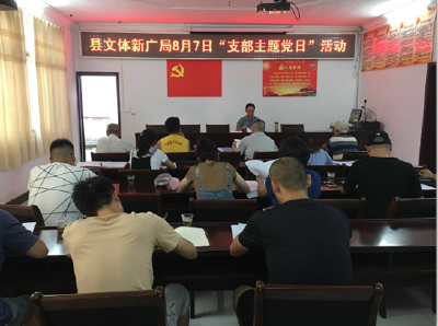 鹤峰县文体新广局及时传达学习县直机关工委 党建工作推进会精神