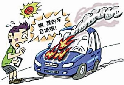 一辆汽车行驶中自燃 来凤特警联合消防官兵及时救援