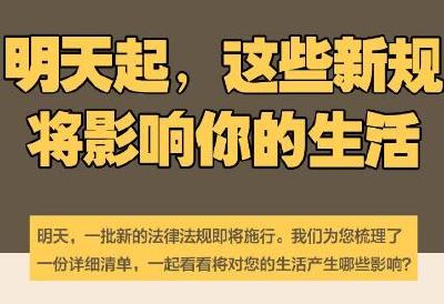 明天起，这些新规将影响你的生活