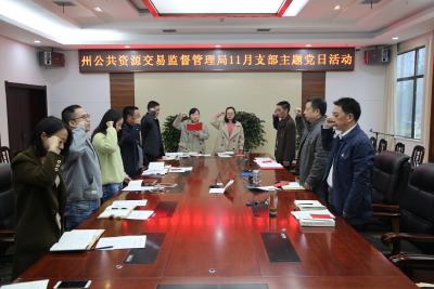 恩施州公共资源交易监督管理局深入开展11月支部主题党日活动